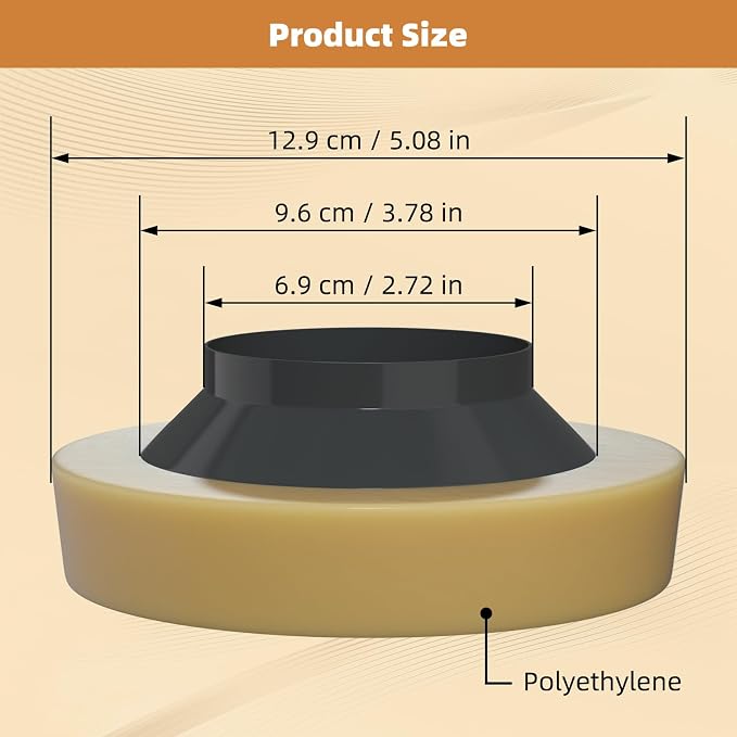 Hibbent 2 Pack Extra Thick Toilet Wax Ring, Universal Toilet Seal Ring, Heavy Duty Wax Bowl Ring Fits 3" and 4" Waste Line, Polyethylene Toilet Flange for Odor Blocking and Watertight Sealing