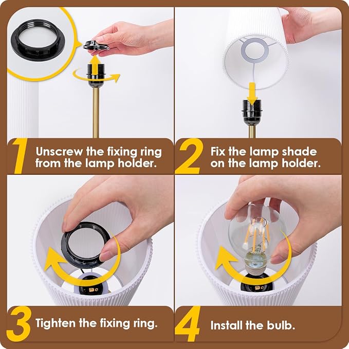 Bedside Lamp with USB port - Touch Control Table Lamp for Bedroom Wood 3 Way Dimmable Nightstand Lamp with Round Pleated Shade for Living Room, Dorm, Home Office (LED Bulb Included) (Pleated)