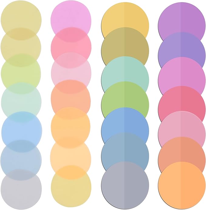 Mr. Pen- Transparent Sticky Note Set, 560Sheets, Colorful, Round Transparent Sticky Notes Set