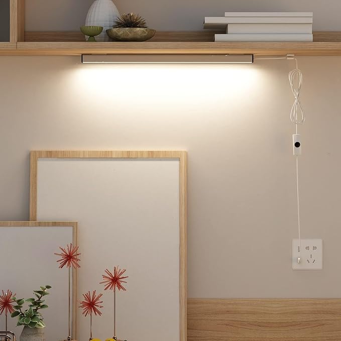 ASOKO Under Cabinet Led Lighting, 12 Inch Light Strip Bar,Daylight White 5000K Dimmable Plug in USB Light, Small Thin Led Under Counter Lighting for Kitchen/Room/Shelf/Desk/Display Case -2Pack