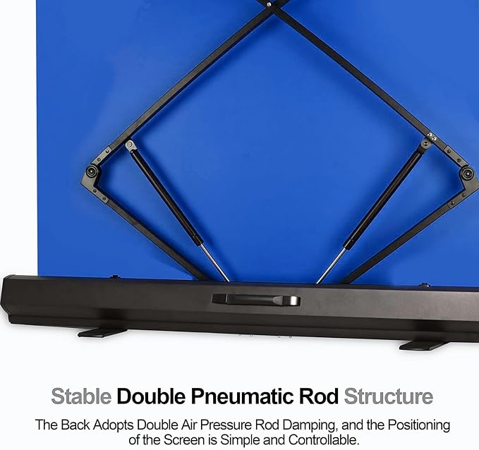 EMART 58x74in Collapsible Blue Backdrop Screen, Retractable Chroma Key Panel for Photo Background Removal, Portable Wrinkle-Resistant Backdrop with Stand for Streaming, Photographic Studio, TikTok