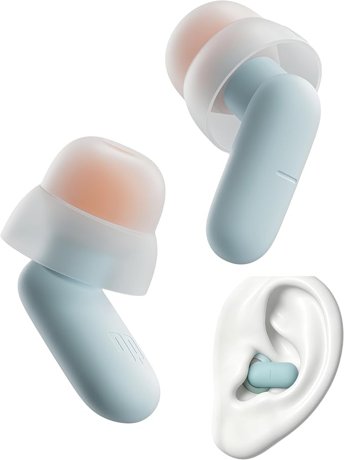 Dream Ear Plugs for Sleeping, 26 dB (SNR) Noise-Cancelling Ear Plugs with Ultra-Comfy Patented Qufits Eartips, Reusable Silicone Earplugs for Sleep, Work, Focus, Study, Travel - Green