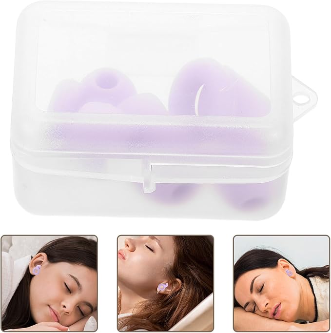 Uonlytech Reusable Silicone for Sleeping and Noise Reduction, 1 Pair Violet Noise Cancelling for Work, Travel, and Concert Hearing Protection