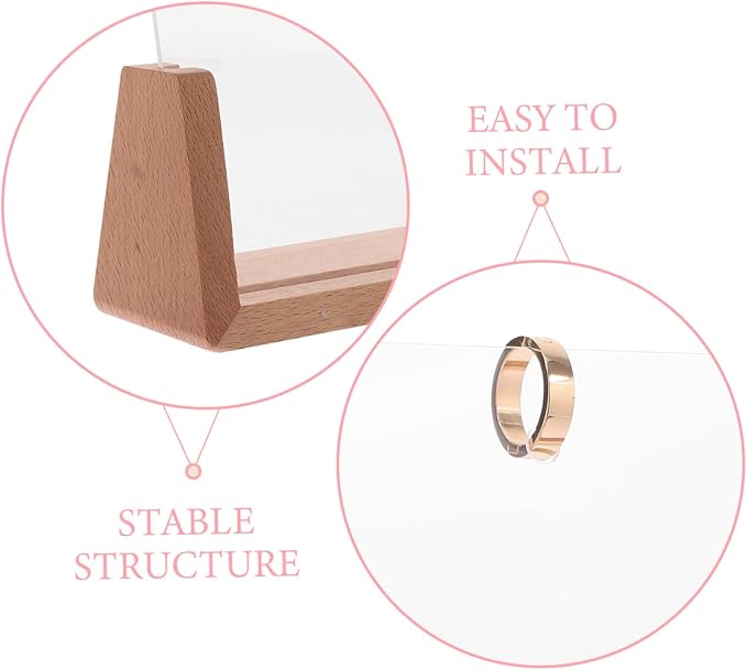Veemoon 1 Set Sturdy Desk Calendar Holder Base with Acrylic Ring Versatile Flip Calendar Display for Office Home Decor Quick Setup for Photos Notes