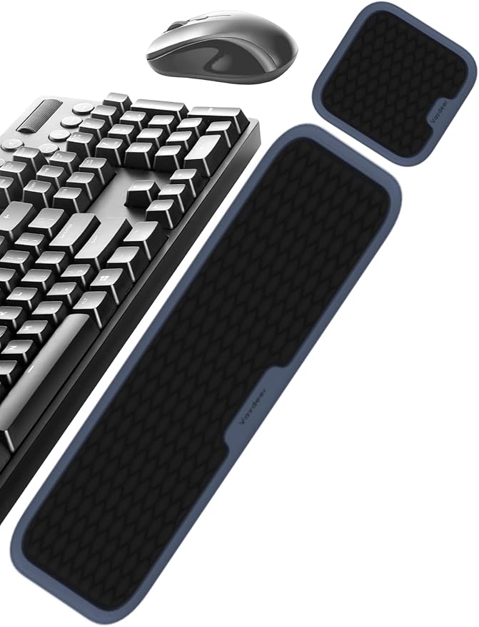 Vaydeer Extra Large Wide Wrist Rest Set for Keyboard and Mouse, Computer Ergonomic Wrist Support, Armrest Elbow Pad Mouse Rest, Typing Pain Relief Soft Memory Foam Desk Cushion for Office Work Gaming