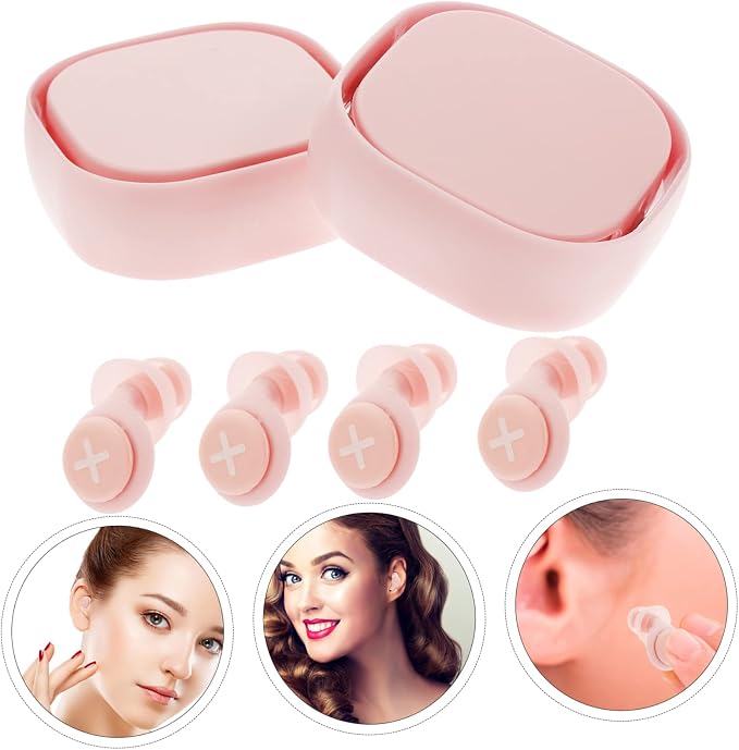 2 Sets Reusable Soft Silicone for Sleeping Travel Swimming Ergonomic Noise Reduction Lightweight Sound for Concentration and Noise Sensitivity