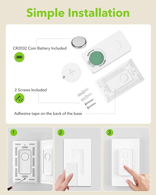 Remote Control Outlet Plug Switch, BN-LINK Wireless Light Remote Switch - Magnetic Removable, No Wiring Needed for Lamps, Lights, Fan, 100ft RF Range, 100ft RF Range, Pre-Programmed