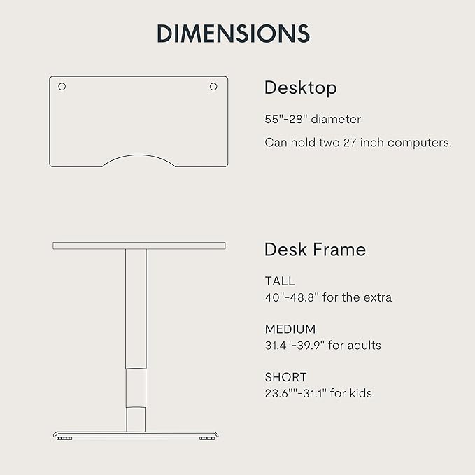 FLEXISPOT E6 MAX Bamboo 55x28 Inch Dual Motor 3-Stage Heavy Duty Standing Desk, 330lbs Weight Capacity, Height Adjustable Desk w/Cable Management & Wheels (Solid Bamboo Curved Desktop + Black Frame)