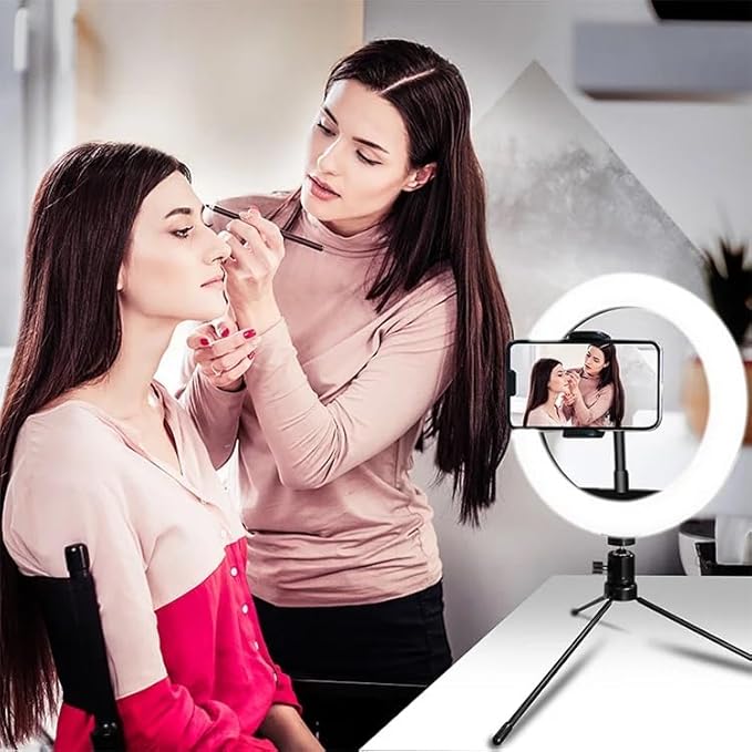 IK Multimedia 10" Selfie Ring Light with 3 Color Modes & 11 Brightness Levels, LED Circle Light for TikTok, Makeup, YouTube, Zoom, Video Recording & Photography, Fits UNC 1/4” Standard Tripod
