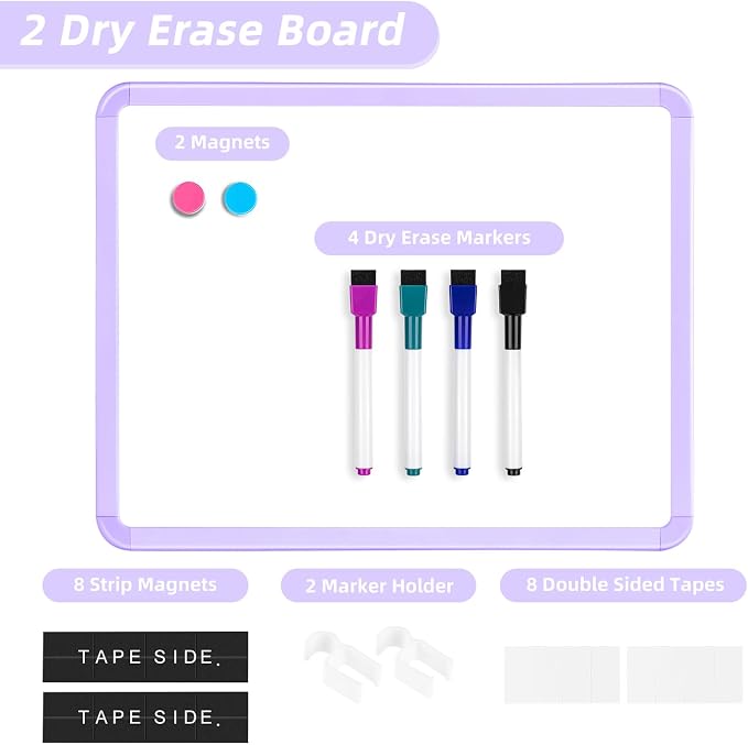 VUSIGN Small White Board Dry Erase, Purple