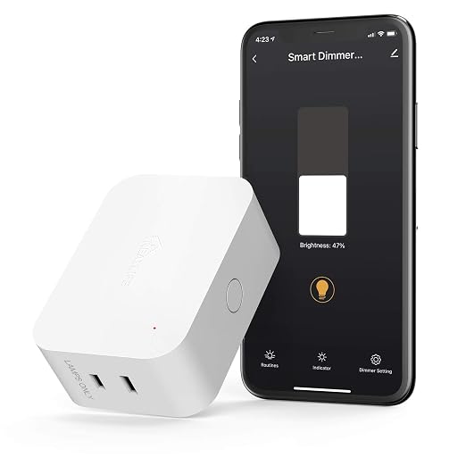 Alexa Smart Dimmer Plug, Treatlife Plug-in Lamp Dimmer Switch for Dimmable LED, CFL, Halogen and Incandescent Bulbs, Lamps, String Lights, Max Power 300W, Dual Outlets, 2.4GHz WiFi Only