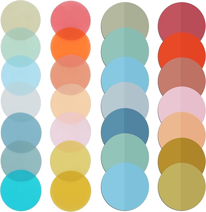 Mr. Pen- Transparent Sticky Note Set, 560Sheets, Colorful, Round Transparent Sticky Notes Set, Stocky Notes for Bible Journaling