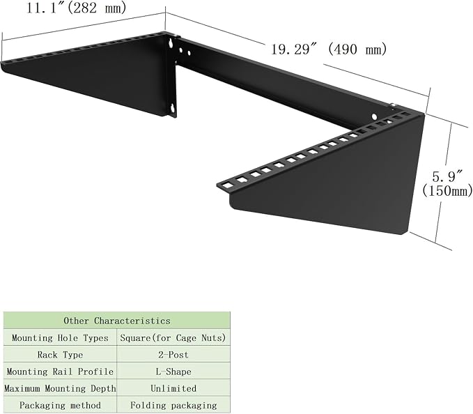 6U Vertical Wall Mount Rack-Heavy Duty 125 Capacity Small Server Rack Mounting for 19 inches IT, AV, Studio, Network Equipment (6U150)