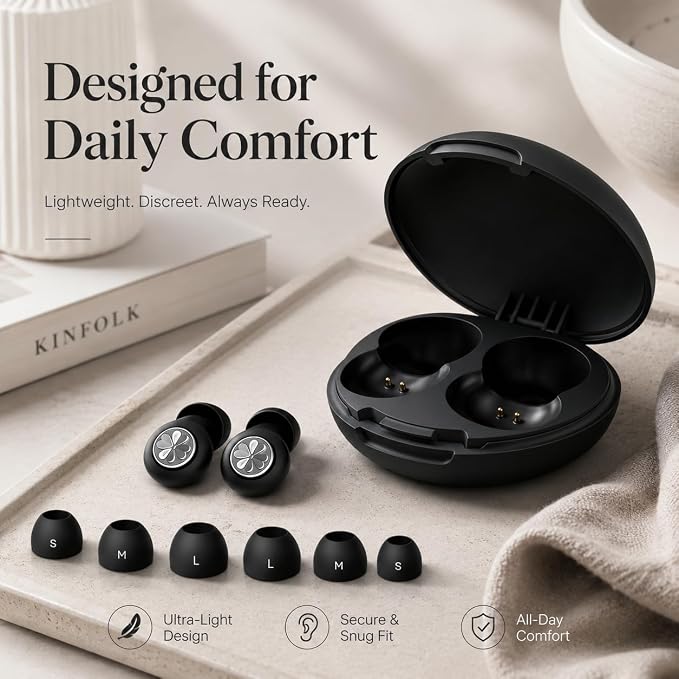 45dB Ear Plugs for Sleeping, Soft Silicone for Side Sleepers, 4 Sizes | Reusable soft silicone with XS/S/M/L sizes for side sleepers, concerts, flights and hotels; carrying case included.