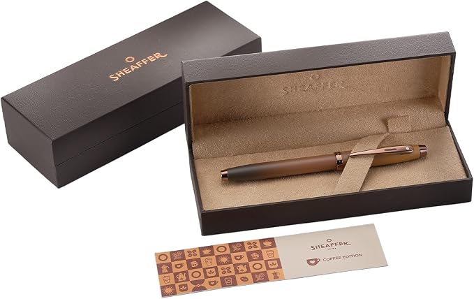Sheaffer 100 9374 Coffee Edition Matt Brown Fountain Pen with Regal Brown PVD Appointments and Signature mid band - Medium Point