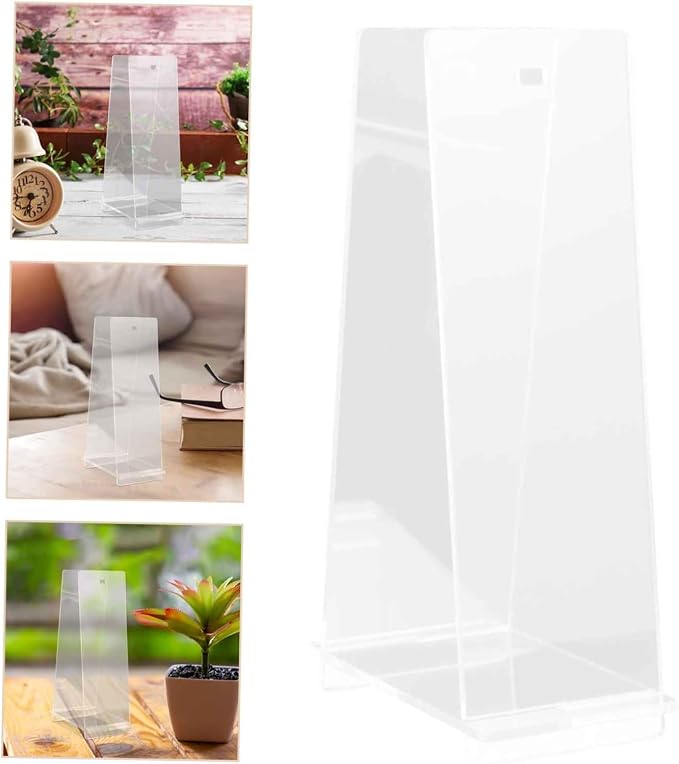 Acrylic Calendar Holder Sturdy Tabletop Display Rack for Desk Flip Calendar Modern Transparent Stand for Home and Office Decor