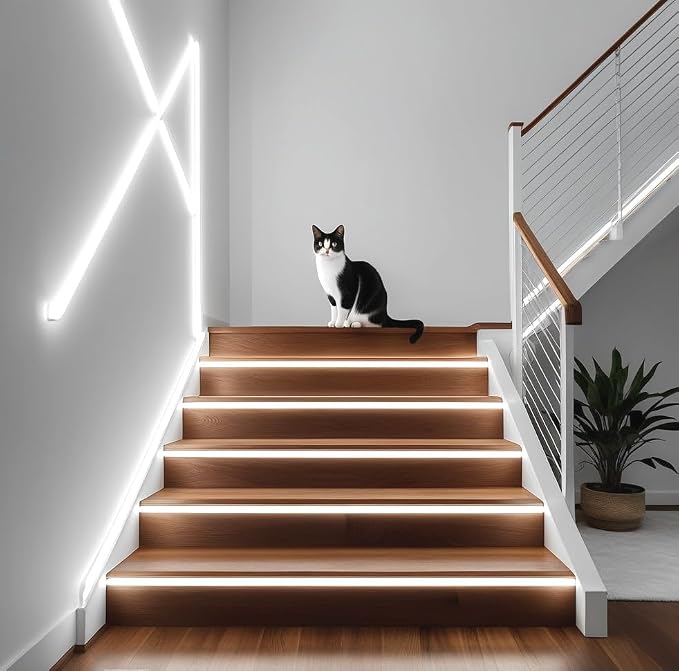 iNextStation 12V LED Strip Lights 16.4FT, Flexible Silicone Neon Rope Light, Waterproof, Cuttable, Dimmable & Linkable, for Cabinet, Ceiling, Wall, Bedroom, Kitchen (16.4FT(No Plug), White)