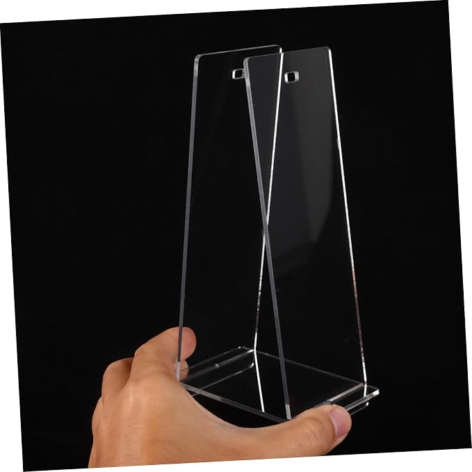 SHOWERORO Acrylic Desk Calendar Stand Stylish Transparent Display Holder for Desktop Decor Compact Flip Calendar Rack for Home and Office Use Modern Design for Organized Workspaces