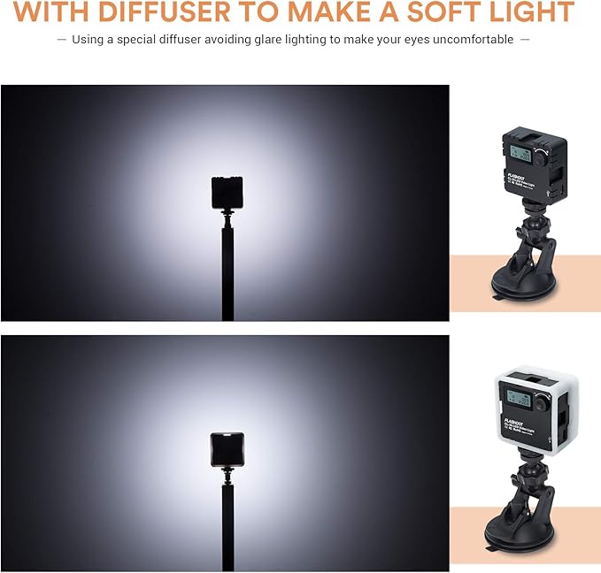 CL-36 Conference Lighting Kit with Tripod & Suction Cup for Remote Working, Mini LED Video Light for Video Conferencing, Zoom Calls, Broadcast, Live Streaming,Adjustable Laptop Video Light