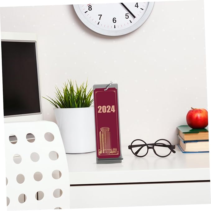 Uonlytech Dragon Year Acrylic Desk Calendar Stand Lightweight Portable Calendar Holder for Office Home School Display Rack Desktop Flip Calendar Bracket