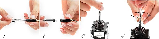 Dryden Designs Fountain Pen - Medium and Fine Nibs | Includes Luxury Box, Ink Cartridges - 3 Black 3 Blue and Ink Refill Converter - Royal Red