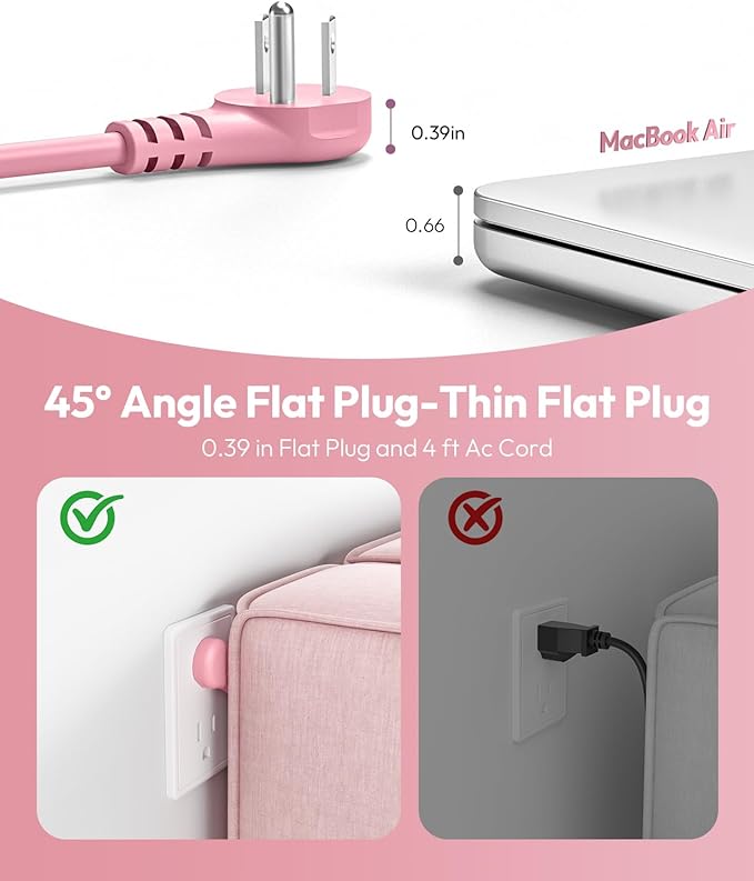 NTONPOWER Pink Travel Power Strip,Travel Essentials 4 Outlets 3 USB(1 C) with 4FT Wrapped Extension Cord Flat Plug, Cruise Essentials 2026 for Hotel Travel Cruise Essentials
