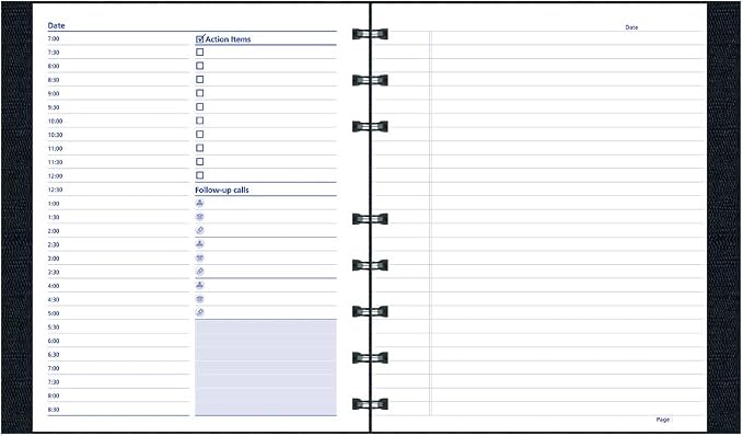 Blueline A29C81 NotePro Undated Daily Planner, 9-1/4 x 7-1/4, Black