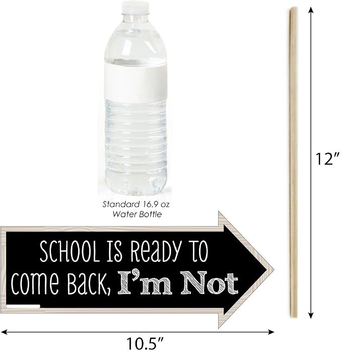 Big Dot of Happiness Funny Classic Back to School - First Day of School Decorations and Photo Booth Props Kit - 10 Piece