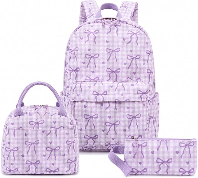 LEDAOU Backpack for Girls School Bag Kids Bookbag Teen Backpack Set Daypack with Lunch Bag and Pencil Case | Kids