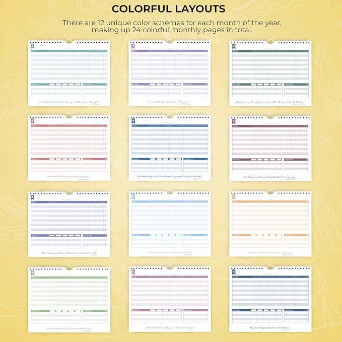 Clever Fox Habit Tracker Calendar – Inspirational Goal Tracker and Habit Calendar for Atomic Habits – Colorful Habit & Goal Planner Journal to Boost Productivity – 24 Months, 10″ x 8″ (Yellow)