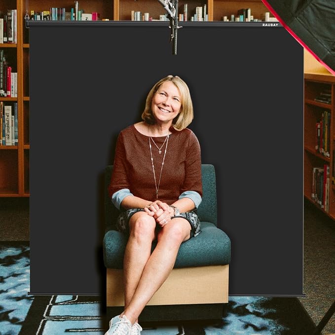 RAUBAY Retractable Pull Down Black Screen Backdrop - 78.7" x 86.6" Collapsible Wall-Mount Background for Professional Video Production, Photography, TikTok and Video Conferencing