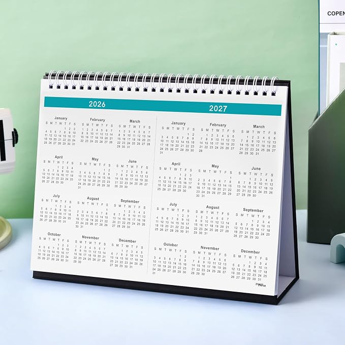 Desk Calendar 2026-2027 - Desk Calendar from July 2026 - December 2027, 10" x 8.3" Calendar Desk, 18 Months Standing Flip 2026-2027 Desktop Calendars