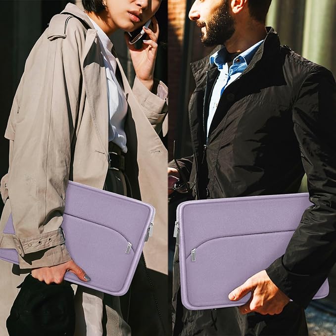 Laptop Sleeve Case 13.3 inch, Portable Monitor Protective Laptop Case with Front Pocket Computer Bag Compatible with MacBook Air Pro 13.3 inch 14 inch, Dell, HP, Lavender