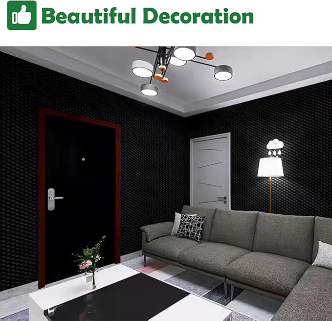 12 Pack 1.5"X12"X12" Acoustic Foam, Sound Proof Egg Crate Foam(Most Soundproofing Design), Upgraded Acoustic Panels, Fire-Retardent Sound Proof Foam Panels for Walls, Doors, Sound Foam Made by WVOVW