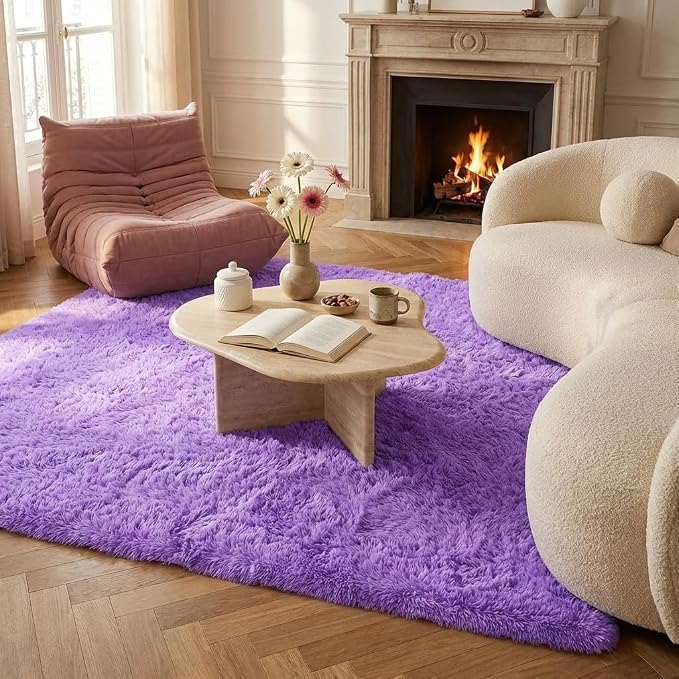 Mugorn Small Soft Shag Rugs for Bedroom, 3x5 Fluffy Area Rugs for Living Room