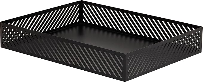 Mind Reader Metal Letter Size Paper Tray, Desktop Document Organizer with Non-Slip Pads, Office Desk Accessory Tray, Metal, Black