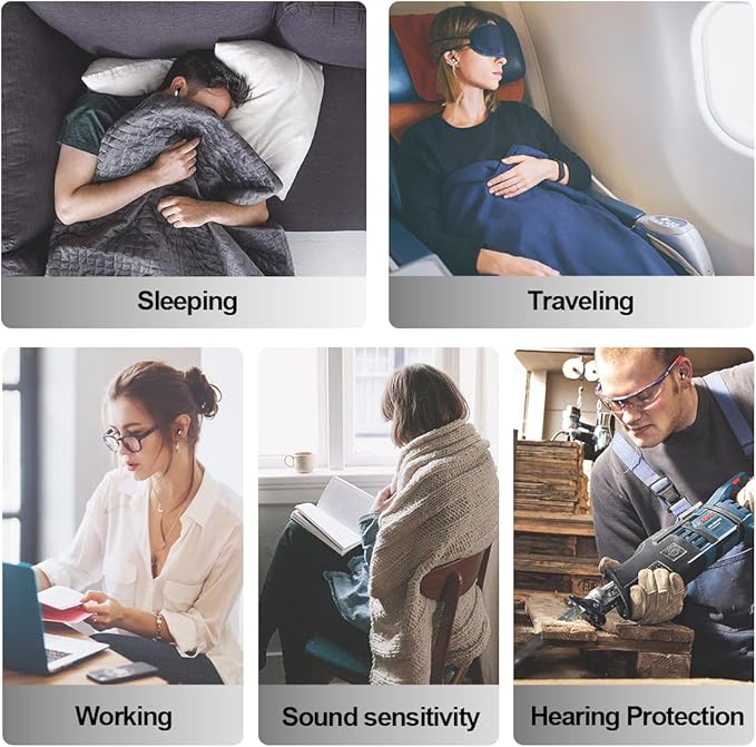 Ear Plugs for Sleeping Noise Cancelling,Comfortable Silicone Earplugs for Sleeping Hearing Protection Ear Plugs for Sleep, Focus, Noise Sensitivity