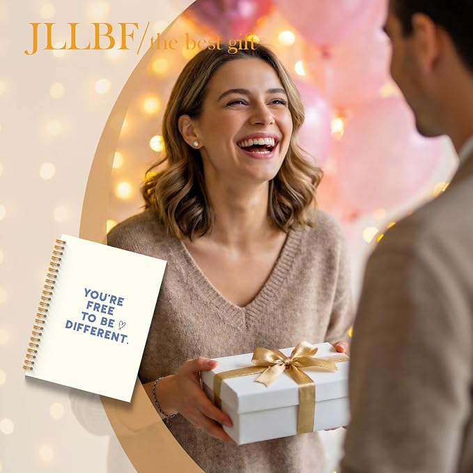 JLLBF Motivational Spiral Notebook, Positive Affirmation Gifts Notebooks for Work, Encouragement Gifts for Women Men, You're Free to Be Different Journal Notebook, 5.5x8.3 Inch
