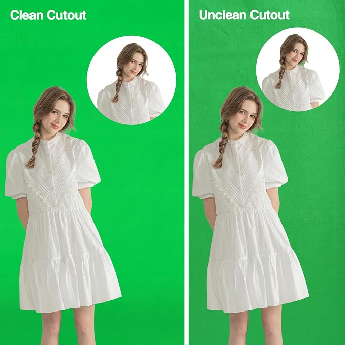 Green Screen Backdrop, 8x10ft (WxH) Photography Chromakey Greenscreen Background Sheet, Polyester Collapsible Green Backdrop Curtain for Streaming, Meeting, Photo Studio, Video Recording
