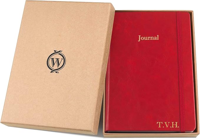 Wykeham's Executive 2026 Undated Daily Journal Planner – Customization Available (Personalized Crimson, 8.5"×5.5")