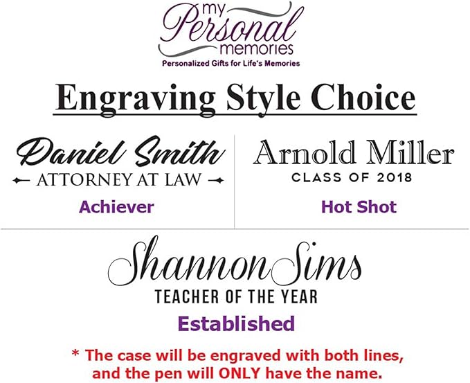 My Personal Memories Custom Engraved Ballpoint Pen with Personalized Case - Wood Pen Set for Lawyers, Doctors, Teachers, Graduates, Students (Bamboo)