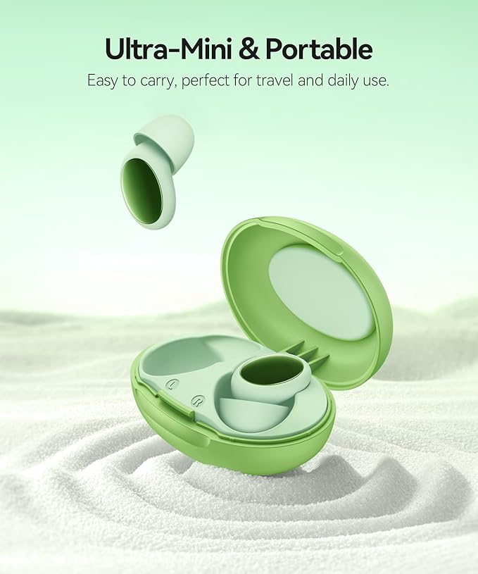 Ear Plugs for Sleeping 45dB Noise Cancelling Ear Plugs for Noise Reduction & Snoring, Concerts, Earplugs for Sleep,Sider Sleepers Airplane, Silicone Earplugs Reusable Concert Ear Plug+8Tip Avocado