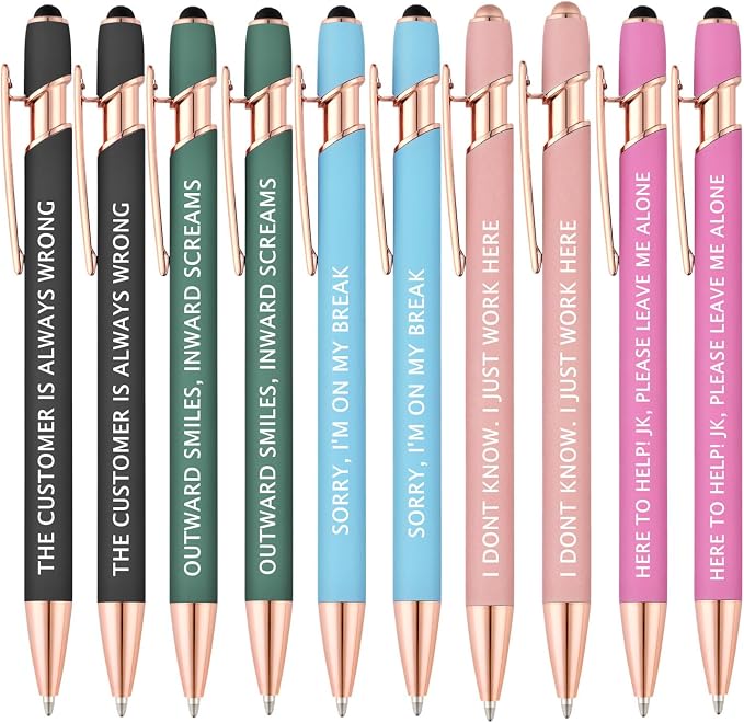 Funny Ballpoint Pens - Vibrant Color With Fun Novelty Pens,office stationary, gag gift, funny gift (Customer Service Pens)