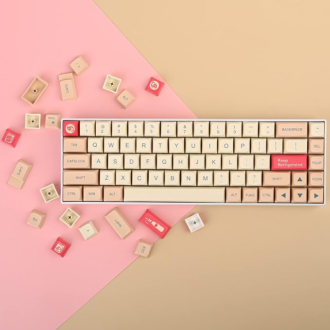 Fogruaden PBT Keycaps 139 Keys Soymilk Keycap Set Dye-Sublimation Custom Keycaps XDA Profile Cute Keycap for Mechanical Keyboard