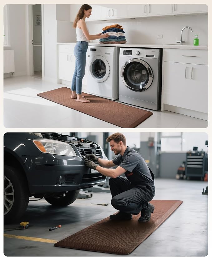 Ophanie Kitchen Mats for Floor,3/4 inch Thick,20x70 Anti Fatigue Cushioned Mat with 99+ Pairs of Anti-Slip Bottom Ridges,Kitchen Rugs,Waterproof,Comfort Ergonomic Standing Mat for Office,Home,Sink