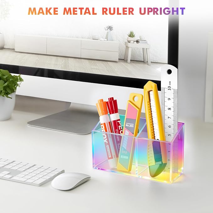 BEYGORM Magnetic Dry Erase Marker Holder for Whiteboard,Non-slip Acrylic Magnet Pen Holder for Fridge Refrigerator,Locker Organizer for Work,Locker Accessories,Pencil Cup for Desk(Colorful)