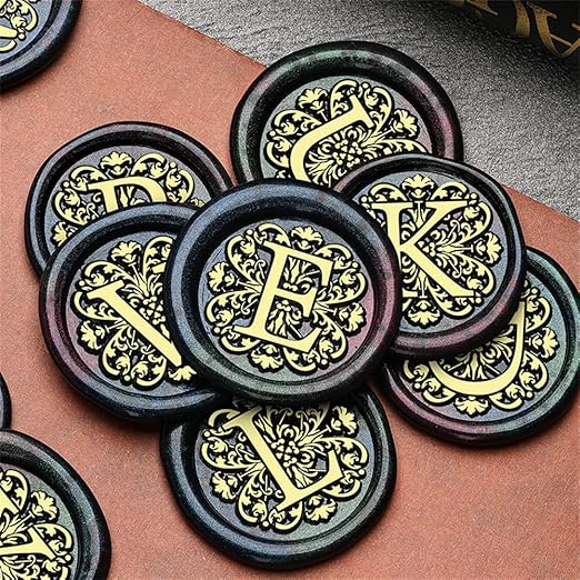 Flower Initial Alphabet M Wax Seal Stamp & Eucalyptus Love Sealing Stamp with Wax Stamp Brass Head Ideal for Wedding Invitations Gift Wrapping Christmas (Floral M)