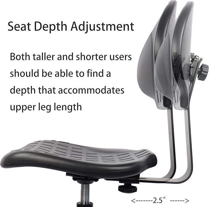 TAKE UR SEAT® Deluxe Drafting Lab Stool Chair, 18'' Adjustable Footring, 10'' Adjustable Height, 450 lbs seat Capacity, Heavy Duty, Shipped Within 24 Hours(Self-Braking Caster)