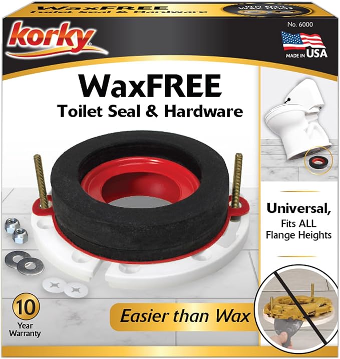 Korky 6000CP Toilet Wax Free Seal Kit with Hardware - 4 Pack