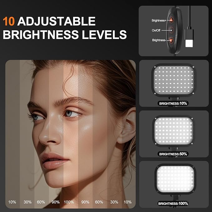 EMART 2-Pack LED Video Light, Portable 3000-5500K CRI97+ Studio Lights, 62" Tripod Stand & Magnetic Light Filters, Bi-Color Dimmable Lighting for Video Recording, Game Streaming, Podcast, Photography